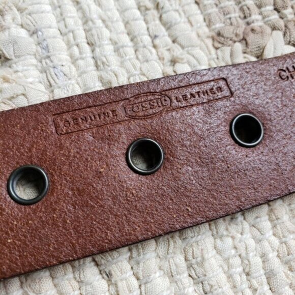 Fossil Bohemian Leather Belt Grommets Studded size Medium - Picture 6 of 11